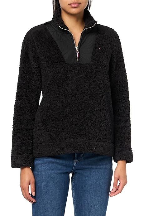 Tommy Hilfiger Womens Women's 1/4 Zip Up Sherpa Jacket